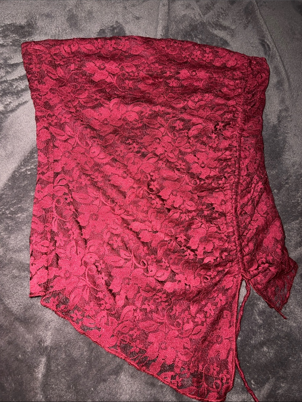 Almost Famous Burgundy Lace Tube Top